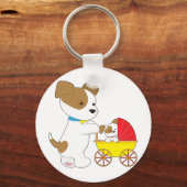 Porte-clés Porte-bébé avec chiot mignonne (Recto)