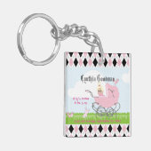 Porte-clés Porte-bébé rose Vintage (Devant gauche)