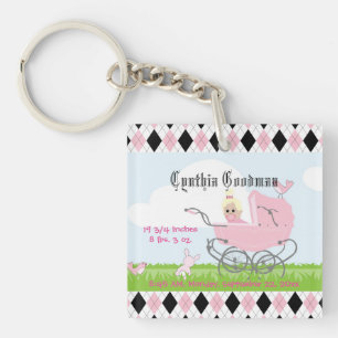 Porte-clés Porte-bébé rose Vintage