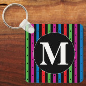 Porte-clés Porte - clé à bandes colorées avec Monogramme (Recto)