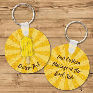 Porte-clés Porte - clé à bâtonnet en crème glacée citron