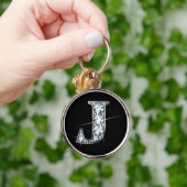 Porte-clés porte - clé à bille de diamant "J" (Main)