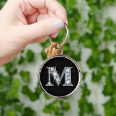 Porte-clés porte - clé à bille de diamant "M" (Main)
