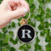 Porte-clés porte - clé à bille de diamant "R" (Main)