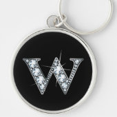 Porte-clés porte - clé à bille de diamant "W" (Devant)