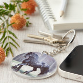 Porte-clés Porte - clé à cheval friésien (Devant Droit)