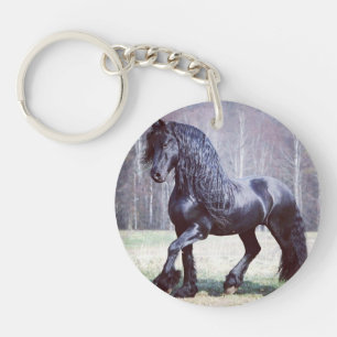 Porte-clés Porte - clé à cheval friésien