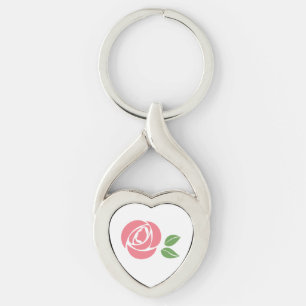 Porte-clés Porte - clé à coeur tordu WW Rose