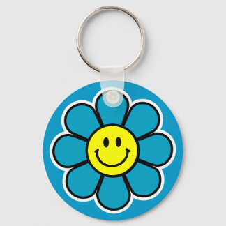 Porte-clés Porte - clé à fleurs (bleu)