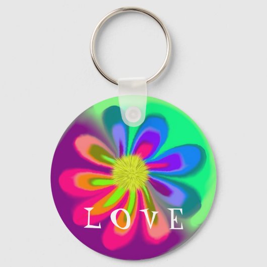 Porte-clés Porte - clé à fleurs L O V E (Recto)