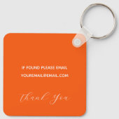 Porte-clés Porte - clé à fleurs orange avec monogramme (Dos)