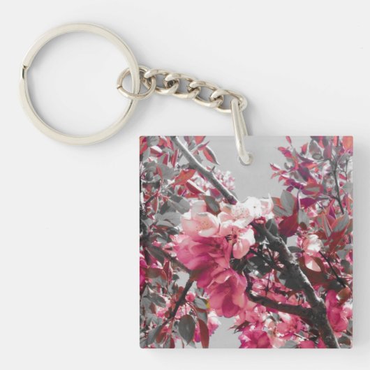 Porte-clés Porte - clé à fleurs roses (Devant)