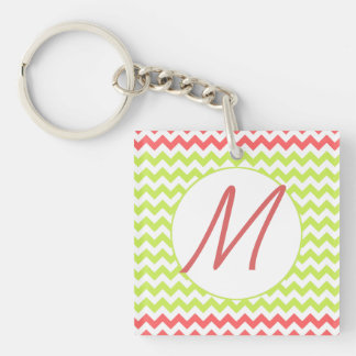 Porte-clés Porte - clé à la mode de monogramme de Chevron