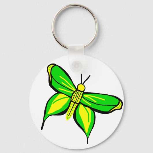 Porte-clés porte - clé à papillon à épine verte (Recto)