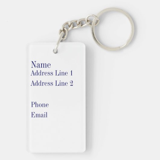 Porte-clés Porte - clé à plaid bleu foncé et turquoise (Dos)