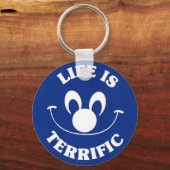 Porte-clés Porte - clé à visage bleu joyeux (Recto)