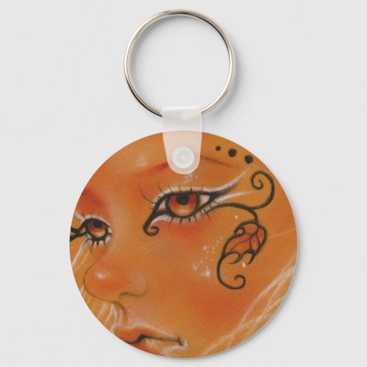 Porte-clés Porte - clé à visage de poupée fée d'automne (Recto)