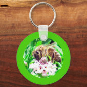 Porte-clés Porte - clé - Abeille en fleur de trèfle (Recto)