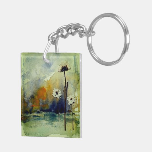Porte-clés Porte - clé Abstrait de fleurs d'aquarelle (Dos droit)