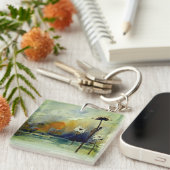 Porte-clés Porte - clé Abstrait de fleurs d'aquarelle (Devant Droit)