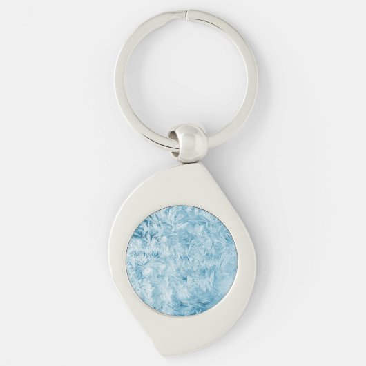 Porte-clés porte - clé abstrait de plumes et de flocons de ne (Devant)
