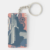 Porte-clés Porte - clé Abstrait de ville (Dos)