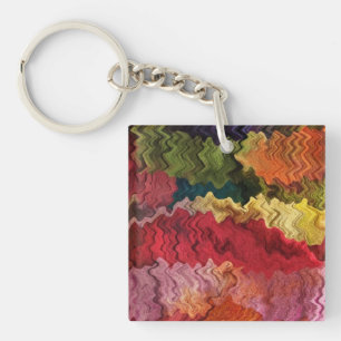 Porte-clés Porte - clé Abstrait en tissu coloré