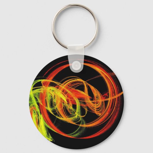 Porte-clés Porte - clé Abstrait Orange Jaune Vert Fils . (Recto)