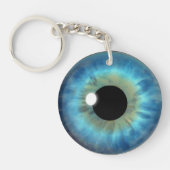 Porte-clés Porte - clé acrylique à double face bleu Iris rond (Devant)