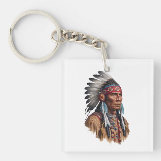 Porte-clés Porte - clé acrylique - Amérindiens (Devant)