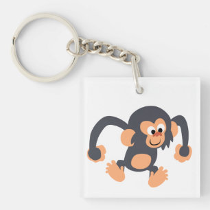 Porte-clés Porte - clé acrylique au chimpanzé au chimpanzé à