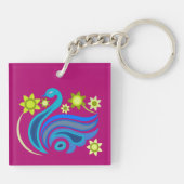 Porte-clés Porte - clé acrylique avec joli ART (Dos)