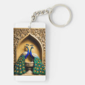 Porte-clés Porte - clé acrylique avec paire image paon. (Dos)