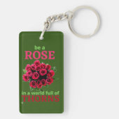 Porte-clés porte - clé acrylique "BE A ROSE..." (Dos)