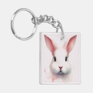 Porte-clés Porte - clé Acrylique Bunny Rose Pastel - Design m