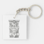 Porte-clés PORTE - CLÉ acrylique Carré CADUCEUS (Dos)