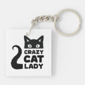 Porte-clés Porte - clé acrylique Crazy Cat Lady (Dos)