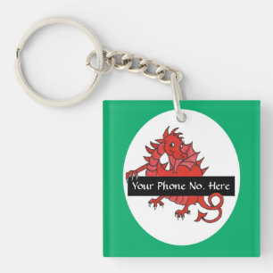 Porte-clés Porte - clé acrylique de dragon rouge mignon pour