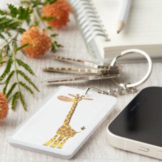 Porte-clés Porte - clé acrylique de Giraffe de carton mignon