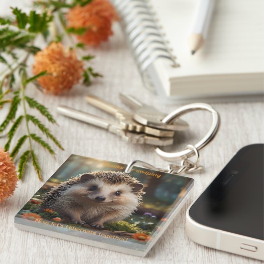 Porte-clés Porte - clé acrylique de hérisson (Devant Droit)