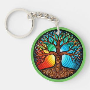 Porte-clés Porte - clé acrylique de l'arbre de vie