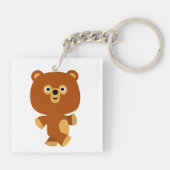 Porte-clés Porte - clé acrylique de l'ours assertif mignon (Dos)