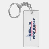 Porte-clés PORTE - CLÉ acrylique de monogramme de l'État amér (Devant gauche)
