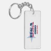 Porte-clés PORTE - CLÉ acrylique de monogramme de l'état amér (Devant gauche)