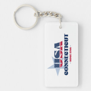 Porte-clés PORTE - CLÉ acrylique de monogramme d'état américa