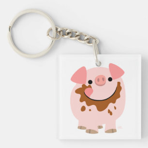 Porte-clés Porte - clé acrylique de porc au chocolat mignon