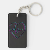 Porte-clés Porte - clé acrylique de vérification cardiaque (Dos)