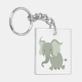 Porte-clés Porte - clé acrylique d'éléphant joyeux (Devant gauche)