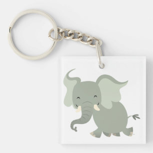 Porte-clés Porte - clé acrylique d'éléphant joyeux