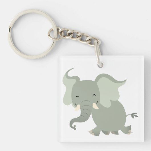 Porte-clés Porte - clé acrylique d'éléphant joyeux (Devant)